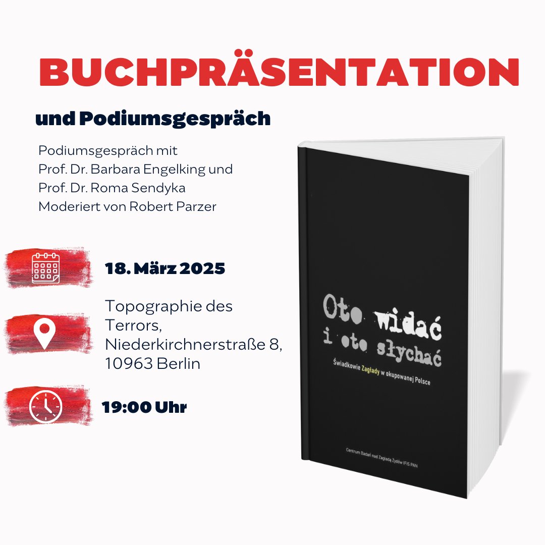 Zwei der Autorinnen des Buches „Oto widać i oto słychać“ (2024), Prof. Dr. Barbara Engelking und Prof. Dr. Roma Sendyka, sprechen in Berlin mit Robert Parzer von der Stabsstelle des Deutsch-Polnischen Hauses.📖
Mehr Informationen:
🔗 deutschpolnischeshaus.de/veranstaltunge…