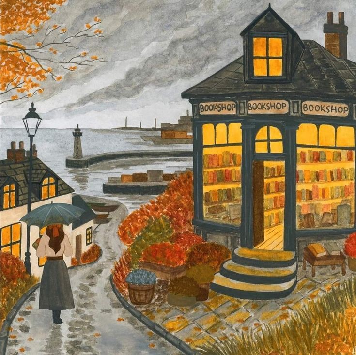 Visited the bookshop on a rainy day