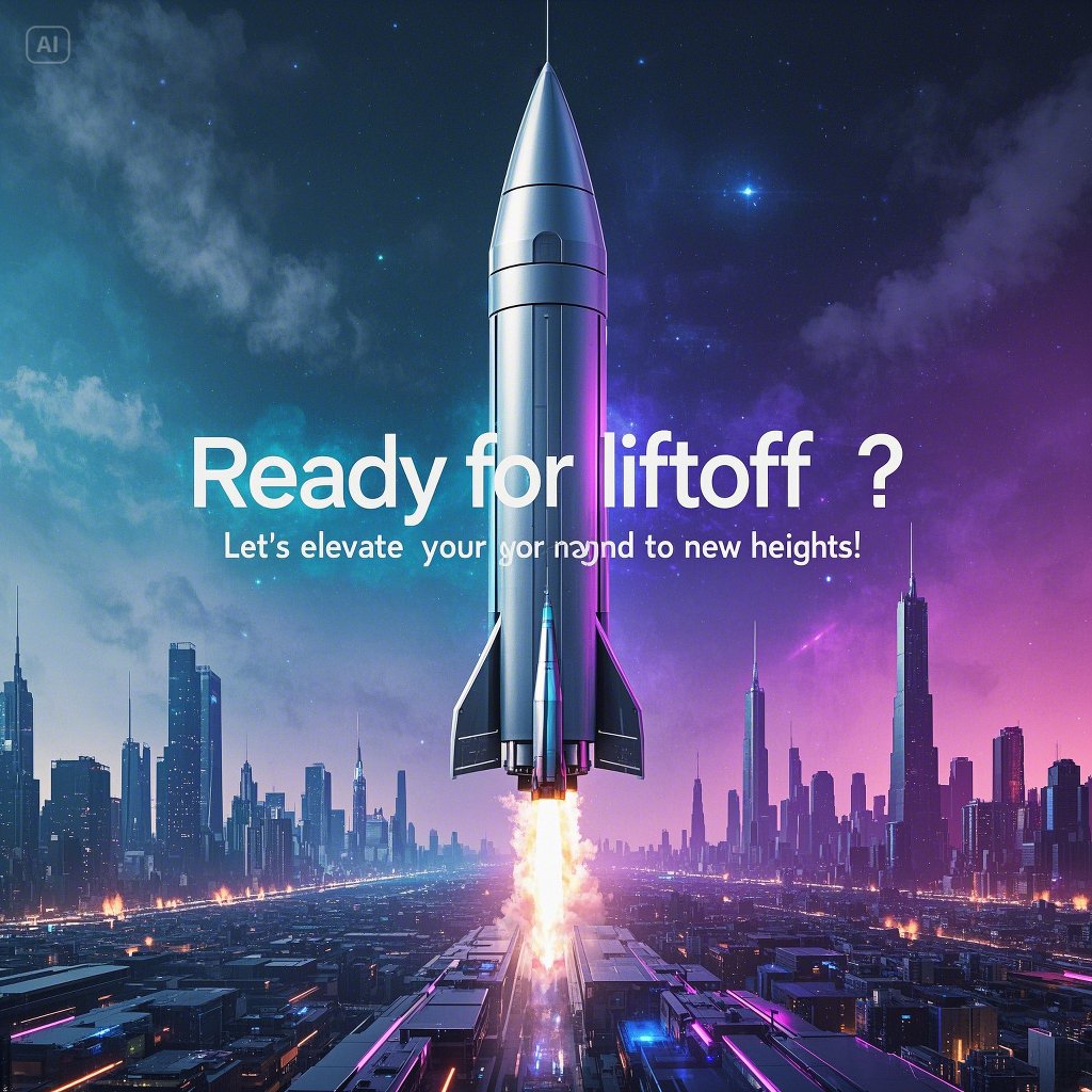 🚀 Launching your brand into the digital stratosphere. Ready for liftoff? 
The future is digital. Are you ready to soar? 🚀

#BrandLaunch #DigitalTransformation #MarketingGoals #LetsGrowTogether