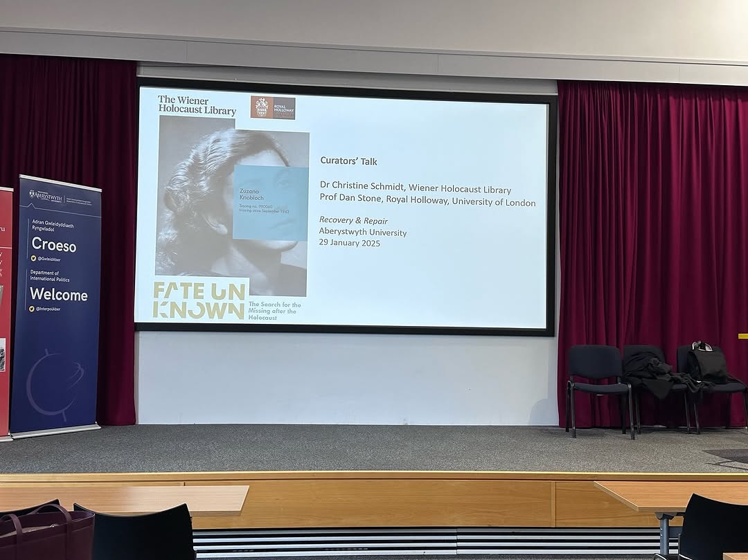 Very proud of Prof. Dan Stone &amp; <a href="/ChristineErinWL/">Dr Christine Schmidt</a> for their fantastic work at @CentreCmop's workshop on the International Tracing Service &amp; the 'Fate Unknown' exhibition! 👏

<a href="/wienerlibrary/">The Wiener Holocaust Library</a> <a href="/hgrp_org/">Holocaust and Genocide Research Partnership</a> 📷<a href="/RHUL_HRI/">RHUL Holocaust Research Institute</a> <a href="/RoyalHolloway/">Royal Holloway</a> <a href="/AberUni/">Aberystwyth University</a> <a href="/_RHResearch/">RH Research</a>