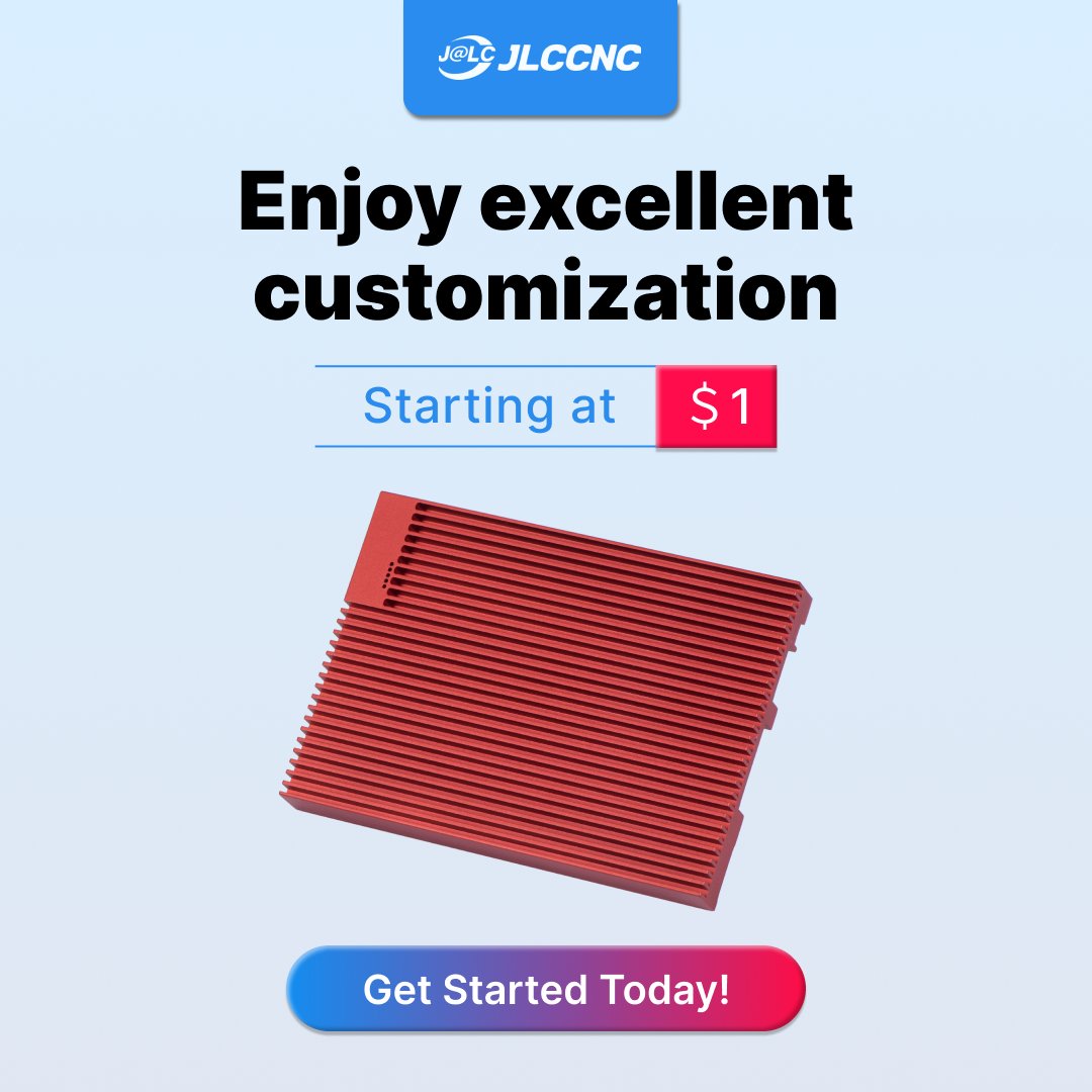 JLCCNC_Official's tweet image. Speed, high quality-price ratio, and customization – that’s what JLCCNC stands for. Reach out today and let us help you bring your designs to life with our CNC machining expertise. #CNC #CustomParts #Prototyping #jlccnc #cncmachining #diyprojects #cnccomponents #cncparts