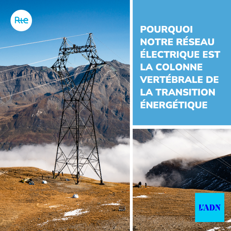 rte_france's tweet photo. ⚡ Le réseau de transport d'électricité fait partie du patrimoine et doit désormais évoluer pour faire face à de nouveaux enjeux liés au changement climatique et à l’électrification des usages. 

Plongez au coeur de ces enjeux de transformation avec @LADN_EU 👉 https://t.co/R9xNkNN6s7