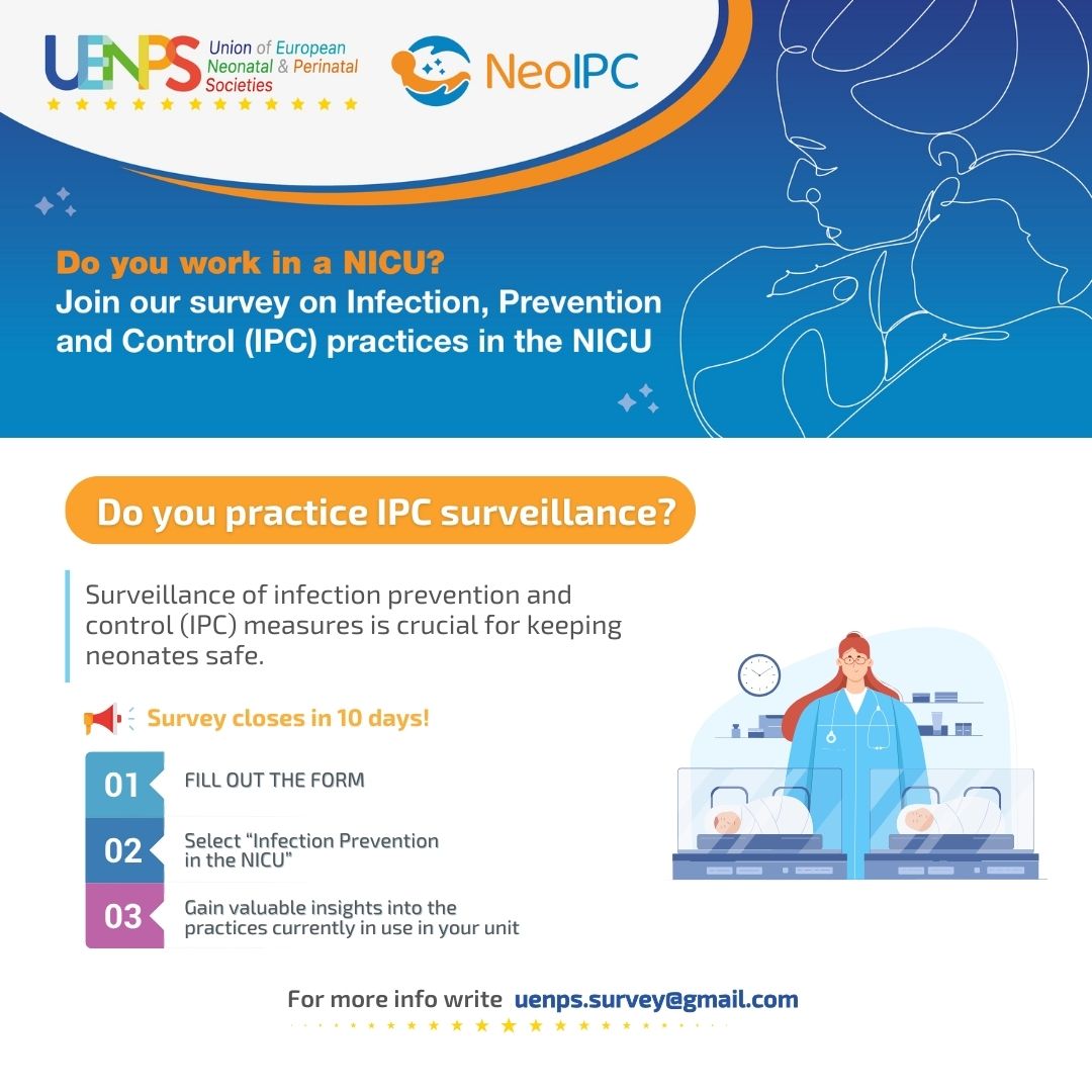UENPS (@uenps_eu) on Twitter photo 📢Do you have an IPC surveillance system in place? Tell us about your NICU’s approach by completing the #NeoIPC survey!
- Fill out this form and select “Infection prevention in the NICU”: surveymonkey.com/r/UENPS-surveys
📩Or email us: uenps.survey@gmail.com
⏳Survey closes on March 15th 📢Do you have an IPC surveillance system in place? Tell us about your NICU’s approach by completing the #NeoIPC survey!
- Fill out this form and select “Infection prevention in the NICU”: surveymonkey.com/r/UENPS-surveys
📩Or email us: uenps.survey@gmail.com
⏳Survey closes on March 15th