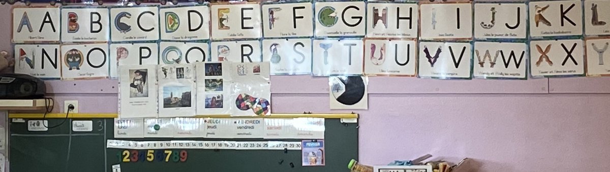 Vu en visite de classe 👉🏻 Affichages des lettres de la méthode Lettres et Cie <a href="/HatierRegionSud/">DAUCE FREDERIC</a> dans les classes pour enseigner le nom, la forme et le son des lettres, dév la connaissance du principe alphabétique et la conscience phonémique chez les élèves #cycle1 #maternelle