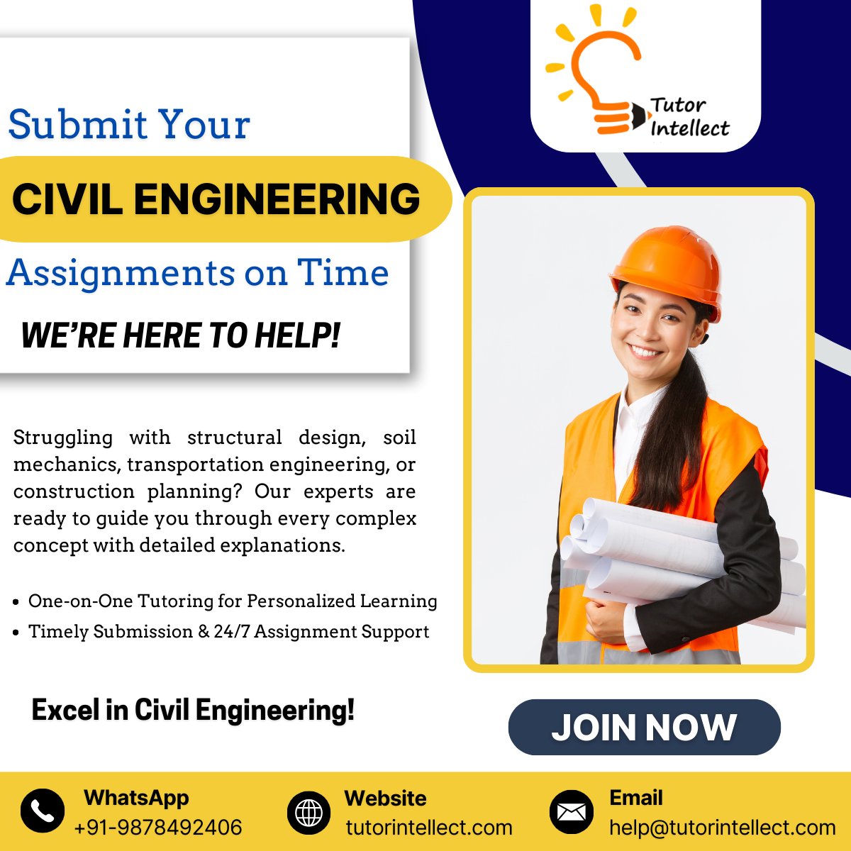tutorintellect's tweet image. 🏗️ Need Help with Civil Engineering Assignments? 
✅ +91-9878492406
📩help@tutorintellect.com
🌐 tutorintellect.com/civil-engineer…

#civilandstructuralengineering #civilengineeringhomeworkhelp #civilengineeringtutoringhelp #autocadcivilengineering #civilengineeringassignmenthelp