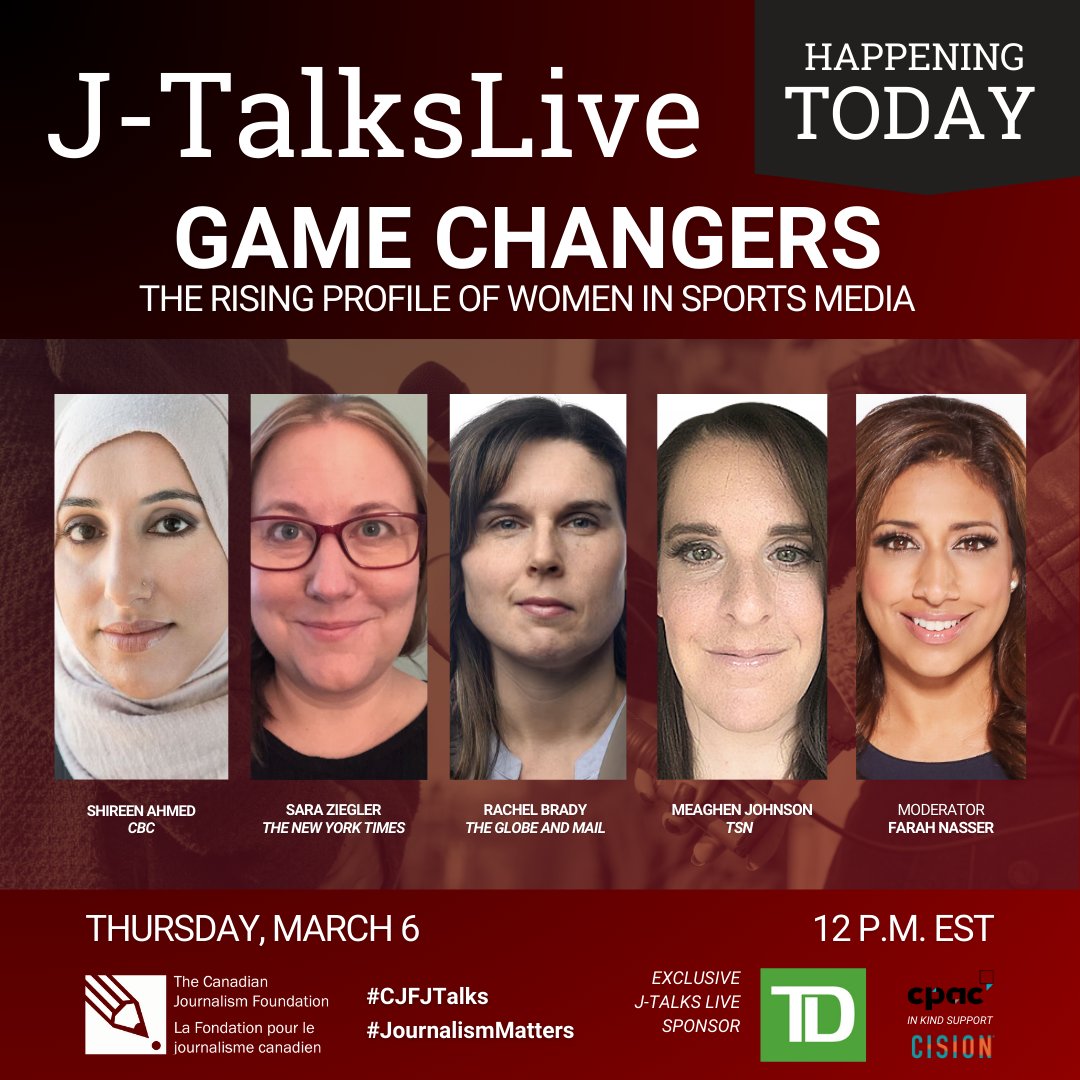 CJF-FJC (@cjffjc) on Twitter photo Registration is ongoing for today’s free, virtual #CJFJTalks! Join <a href="/_shireenahmed_/">shireenahmed.bsky.social</a> of <a href="/cbcsports/">CBC Sports</a>, <a href="/RBradyGlobe/">Rachel Brady</a> of <a href="/globeandmail/">The Globe and Mail</a>, <a href="/MeaghenJohnson/">Meaghen Johnson</a> of <a href="/TSN_Sports/">TSN</a> & <a href="/SportsCentre/">SportsCentre</a>, and <a href="/SaraMZiegler/">Sara Ziegler</a> of <a href="/nytimes/">The New York Times</a>. <a href="/FarahNasser/">Farah Nasser</a> will moderate. RSVP: app.vvc.live/register/lives… Registration is ongoing for today’s free, virtual #CJFJTalks! Join <a href="/_shireenahmed_/">shireenahmed.bsky.social</a> of <a href="/cbcsports/">CBC Sports</a>, <a href="/RBradyGlobe/">Rachel Brady</a> of <a href="/globeandmail/">The Globe and Mail</a>, <a href="/MeaghenJohnson/">Meaghen Johnson</a> of <a href="/TSN_Sports/">TSN</a> & <a href="/SportsCentre/">SportsCentre</a>, and <a href="/SaraMZiegler/">Sara Ziegler</a> of <a href="/nytimes/">The New York Times</a>. <a href="/FarahNasser/">Farah Nasser</a> will moderate. RSVP: app.vvc.live/register/lives…