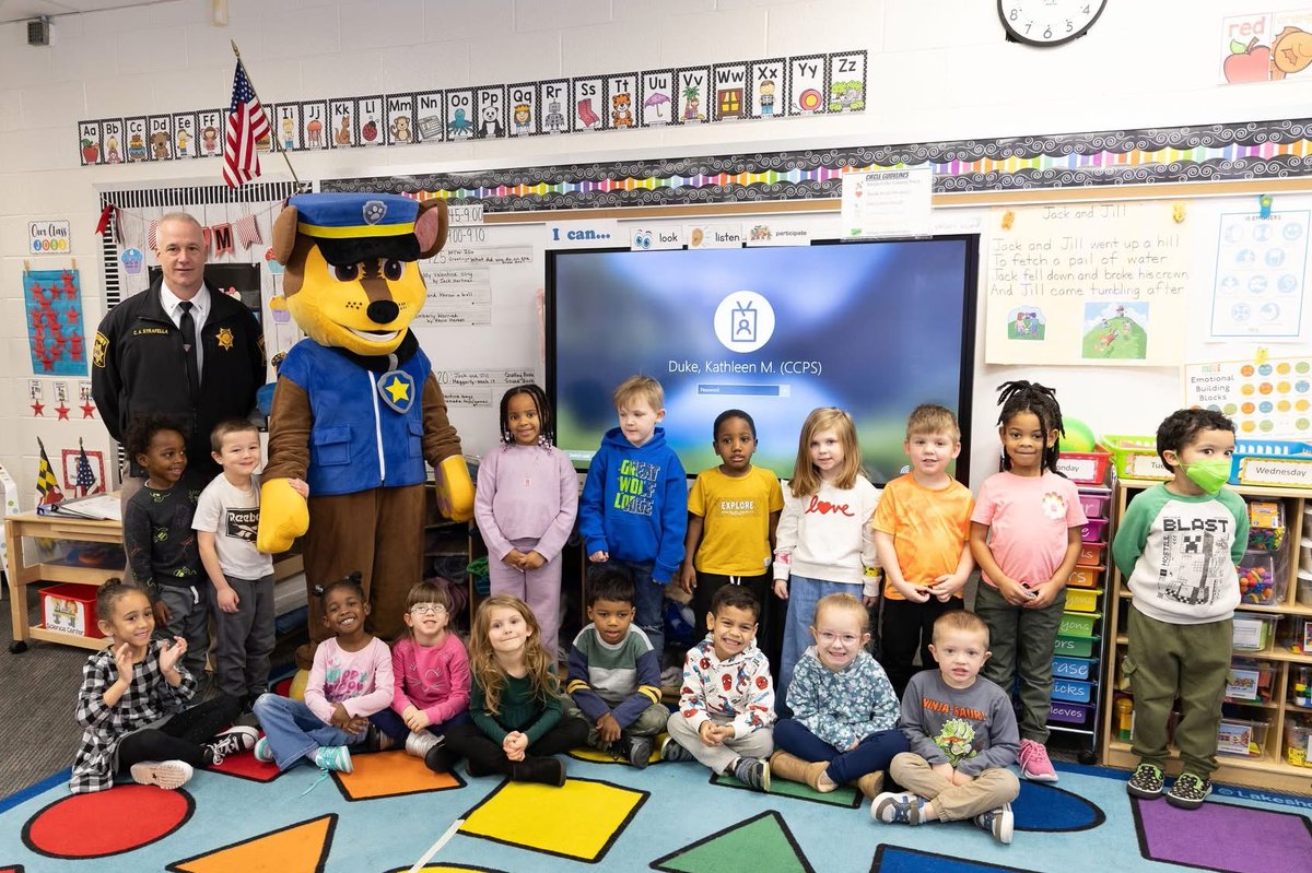 Thank you <a href="/CCSOMD/">Charles Co Sheriff</a> for visiting! 
Our students were absolutely thrilled to be greeted by Chase 🐶