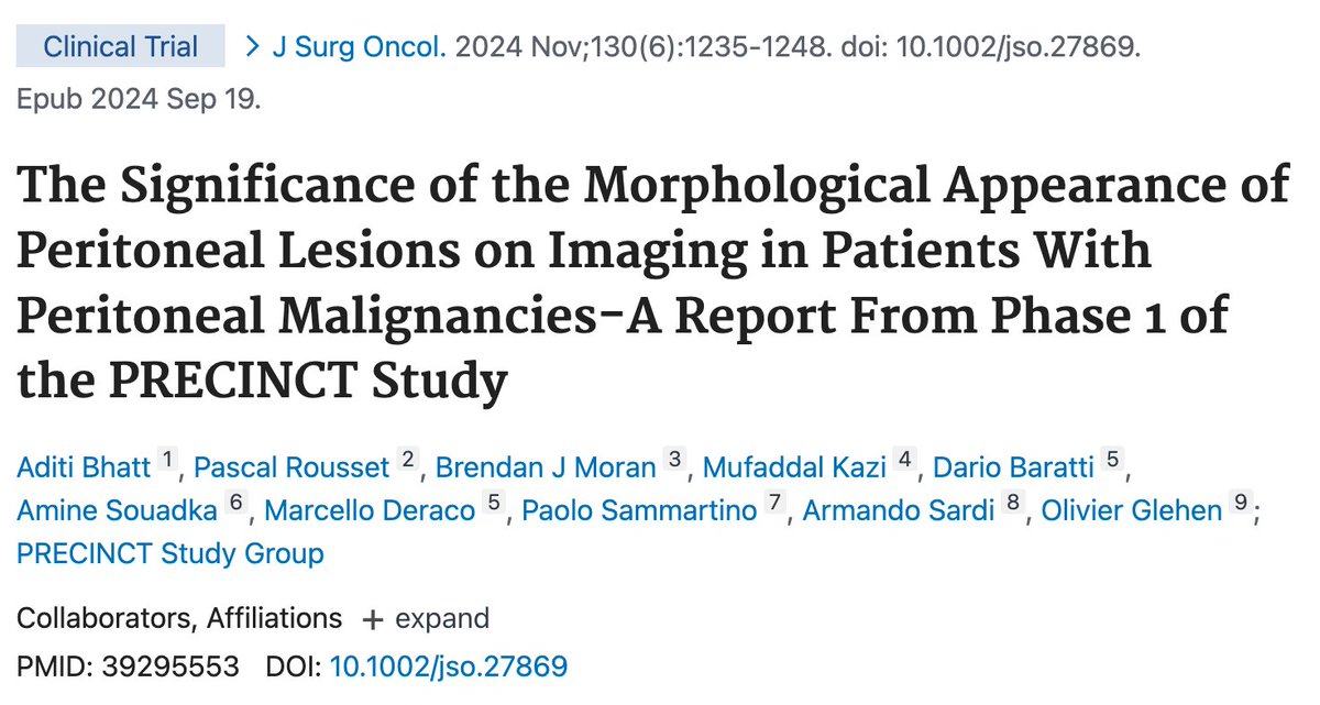 Mufaddal Kazi (@mufaddalkazi) on Twitter photo Special issue on peritoneal cancers @JSO by <a href="/PSugarbaker/">Paul H Sugarbaker</a> & <a href="/PSOGI_EC/">Peritoneal Surface Oncology Group International</a>
onlinelibrary.wiley.com/toc/10969098/2…
Two articles from #PRECINT study group by <a href="/writeslkpushkin/">Aditi Bhatt</a> <a href="/indepso/">INDEPSO</a> <a href="/ISSPP1/">ISSPP</a>
<a href="/glehenolivier/">glen</a> <a href="/FaheezM/">Faheez Mohamed</a> <a href="/IspsmHipec/">Indian society of peritoneal surface malignancy</a> Special issue on peritoneal cancers @JSO by <a href="/PSugarbaker/">Paul H Sugarbaker</a> & <a href="/PSOGI_EC/">Peritoneal Surface Oncology Group International</a>
onlinelibrary.wiley.com/toc/10969098/2…
Two articles from #PRECINT study group by <a href="/writeslkpushkin/">Aditi Bhatt</a> <a href="/indepso/">INDEPSO</a> <a href="/ISSPP1/">ISSPP</a>
<a href="/glehenolivier/">glen</a> <a href="/FaheezM/">Faheez Mohamed</a> <a href="/IspsmHipec/">Indian society of peritoneal surface malignancy</a>