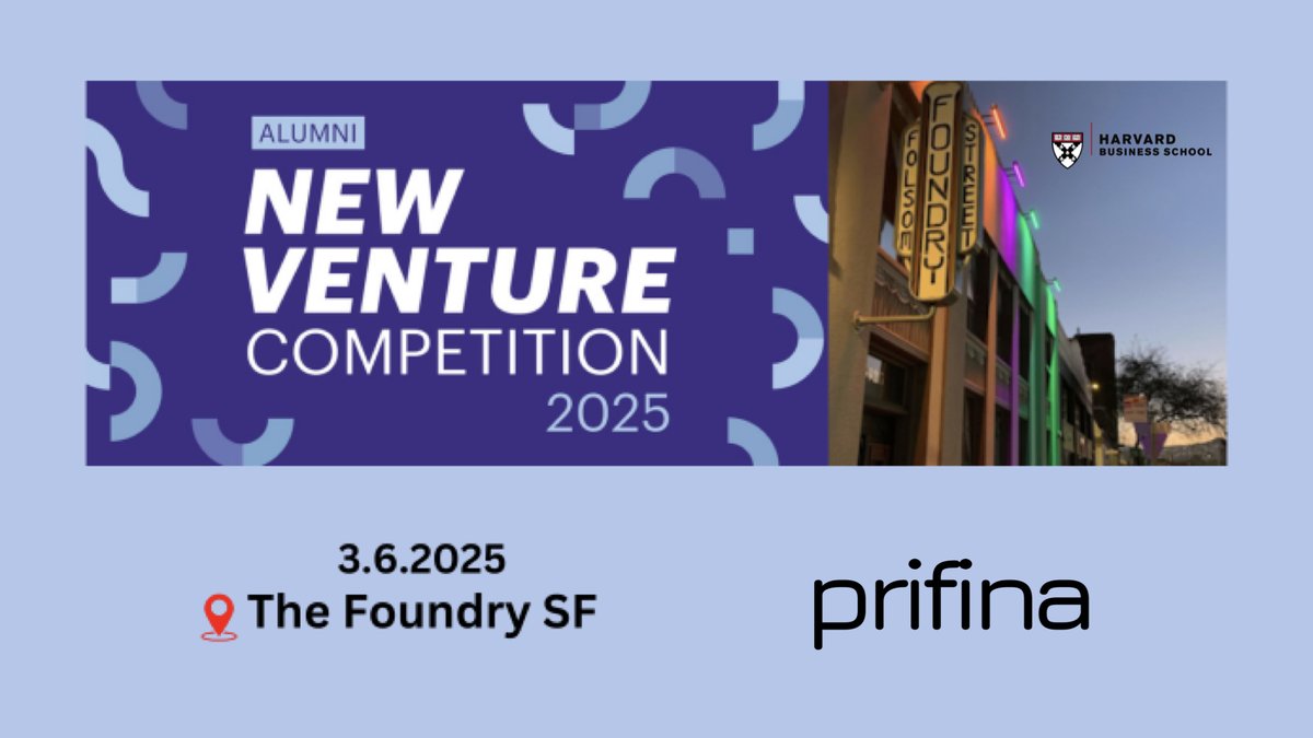 Exciting News! Prifina named finalist in Harvard New Venture Competition 2025 Regional Finals in Northern California 🦄 

Join us tomorrow, March 6:
hbsanc.org/events/156599 

#HNVC @HNVC2025 <a href="/HarvardHBS/">Harvard Business School</a>
