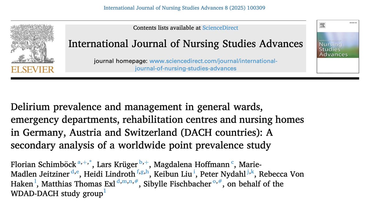 Peter Nydahl (@nydahlpeter) on Twitter photo Delirium in general wards, ED and rehab facilities in Austria, Germany, and Switzerland
Amazing work by co-first-authors <a href="/Schi_Flor/">Florian Schimböck</a> and <a href="/Krueger_Lars_/">Lars Krüger</a>
Free full text: doi.org/10.1016/j.ijns…
<a href="/minipixie26/">Heidi Lindroth</a> Delirium in general wards, ED and rehab facilities in Austria, Germany, and Switzerland
Amazing work by co-first-authors <a href="/Schi_Flor/">Florian Schimböck</a> and <a href="/Krueger_Lars_/">Lars Krüger</a>
Free full text: doi.org/10.1016/j.ijns…
<a href="/minipixie26/">Heidi Lindroth</a>