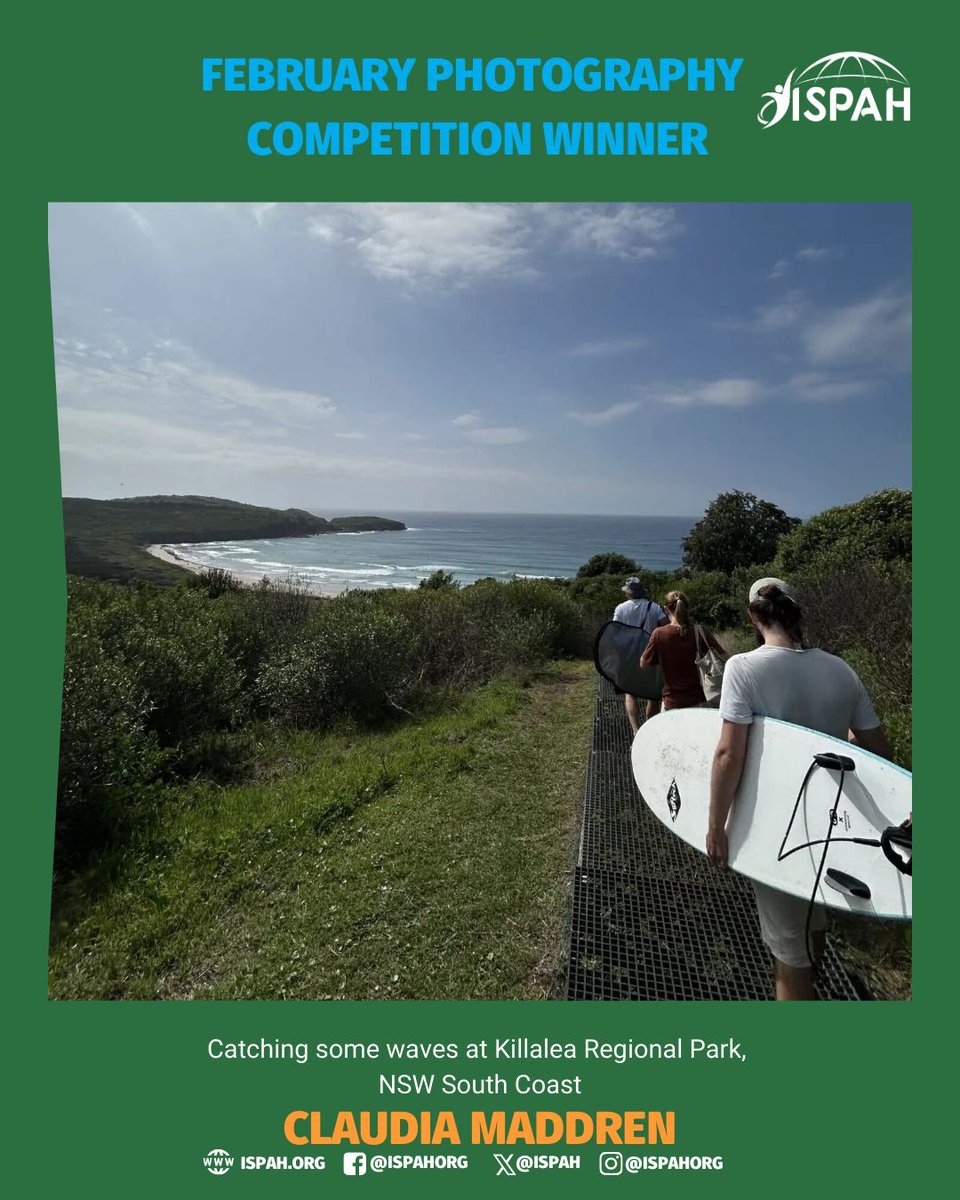 ISPAH's tweet image. πΈ February photo competition winner!
π Congratulations to @ClaudiaMaddren for this winning photo captured while heading down to catch some waves at Killalea Regional Park, NSW South Coast.
β Submit your photo for this month's competition: π buff.ly/NKfGtV3