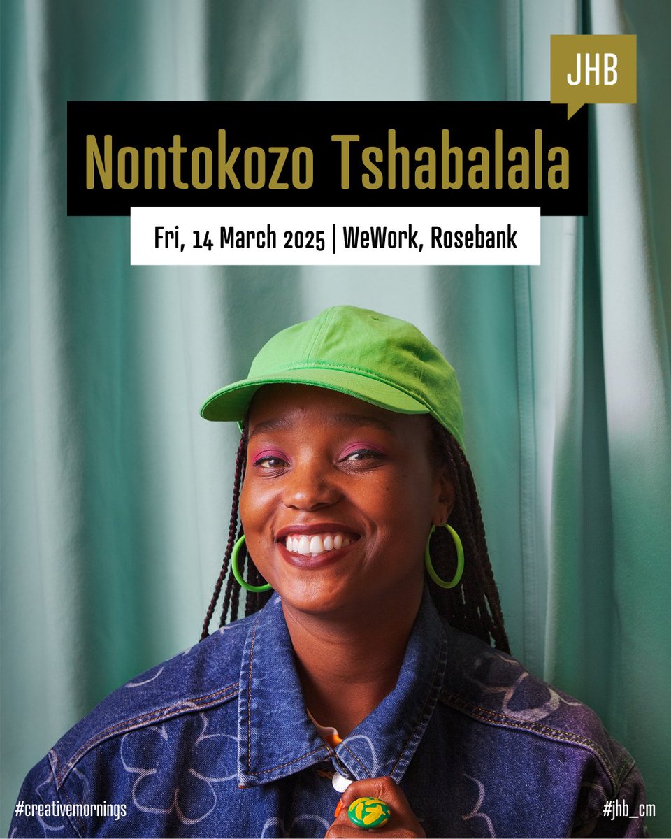 Johannesburg_CM's tweet image. 🎙️ Speaker Spotlight: Nontokozo Tshabalala

Award-winning artist, creative director &amp;amp; community organiser using art to bridge parallel lives — exploring identity, social design &amp;amp; connection.

Join us as she unpacks the power of creativity to bring us closer.

#CMParallel #jhb_cm
