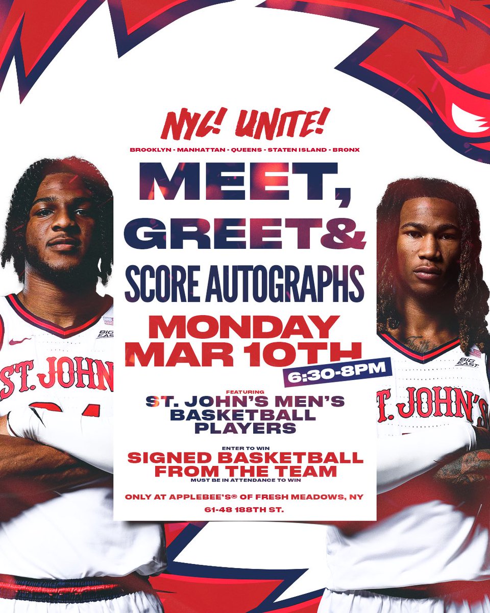 Join us next Monday, March 10th @ Applebees in Fresh Meadows!!