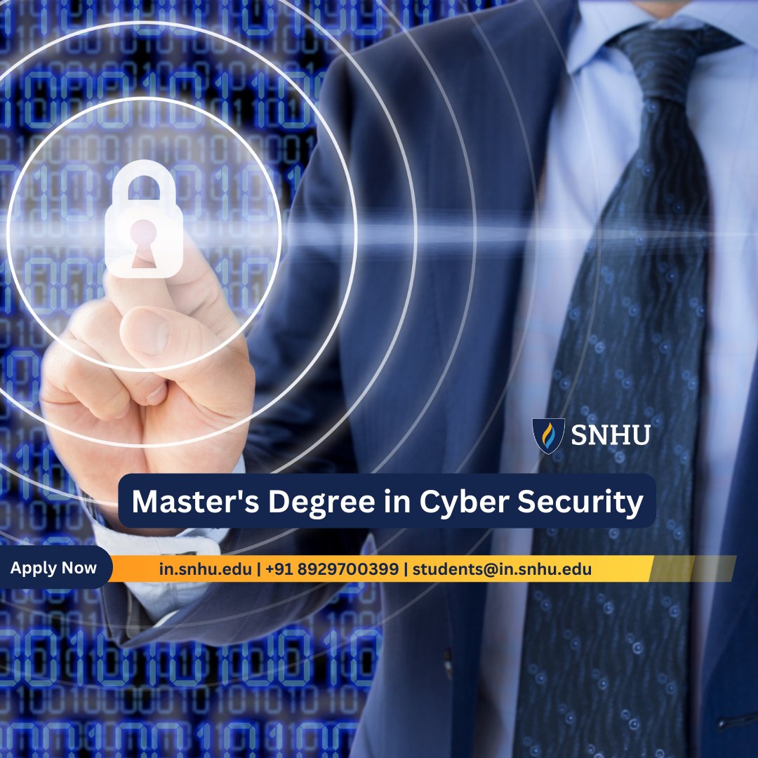 seosnhu's tweet image. Best Your Competition with a Master’s Degree in Cyber Security
All Cyber Security active professionals must hold a Master’s Degree in Cyber Security to hold them ahead of the issue. .
in.snhu.edu/postgraduate/t…
#CyberSecurityMasters #MastersDegree #CyberSecurityEducation