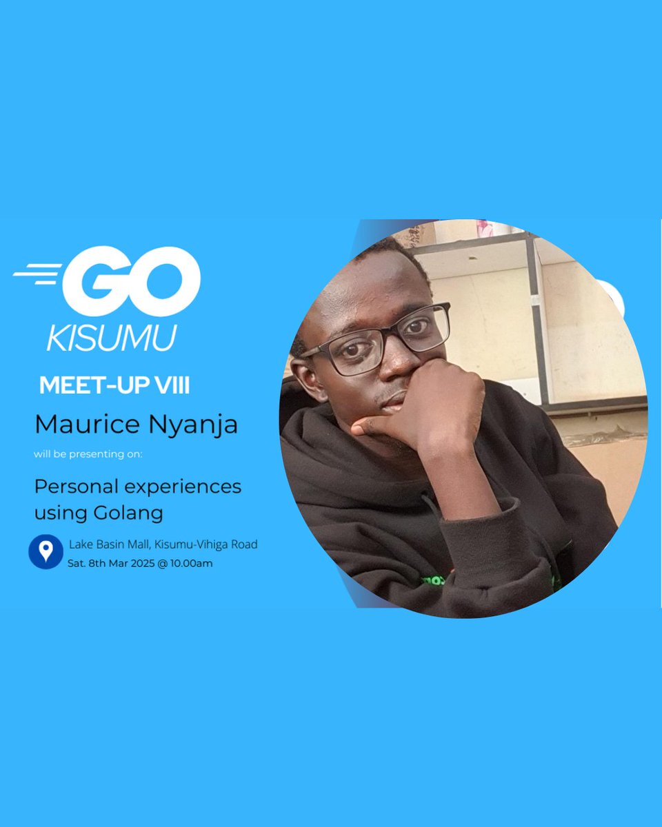 Kisumu Gophers (@gopherskisumu) on Twitter photo Gophers Kisumu Meetup!
Join Maurice Nyanja <a href="/nut3case/">Dr nutCase</a>, a Blockchain Engineer, as he shares his personal experiences using Golang this Saturday, March 8, <a href="/LakeHub/">LakeHub 🇰🇪</a> <a href="/Zone01Kisumu/">Zone01 Kisumu</a>
🔹 Go for blockchain?
🔹 Real-world insights & best practices
🔹 Networking & inspiration
Don't miss! Gophers Kisumu Meetup!
Join Maurice Nyanja <a href="/nut3case/">Dr nutCase</a>, a Blockchain Engineer, as he shares his personal experiences using Golang this Saturday, March 8, <a href="/LakeHub/">LakeHub 🇰🇪</a> <a href="/Zone01Kisumu/">Zone01 Kisumu</a>
🔹 Go for blockchain?
🔹 Real-world insights & best practices
🔹 Networking & inspiration
Don't miss!