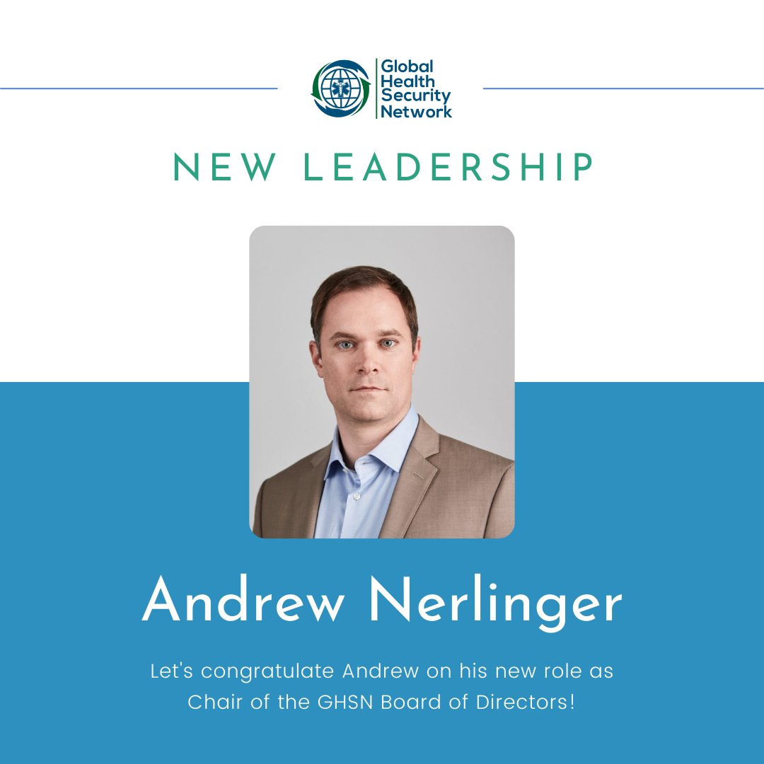 Global Health Security Network (@ghs_network) on Twitter photo We’re thrilled to welcome Dr. <a href="/AndrewNerlinger/">Andrew Nerlinger</a> as the new Chair of the GHSN!
As founding Executive Director of the Global Health Security Fund, Andrew has driven multi-million-dollar funding efforts & co-founded PandemicTech.
Join us in congratulating Andrew! 🥳 We’re thrilled to welcome Dr. <a href="/AndrewNerlinger/">Andrew Nerlinger</a> as the new Chair of the GHSN!
As founding Executive Director of the Global Health Security Fund, Andrew has driven multi-million-dollar funding efforts & co-founded PandemicTech.
Join us in congratulating Andrew! 🥳