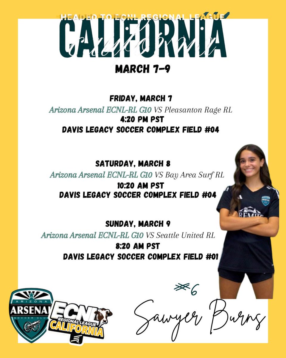 Schedule for the ECNL Regional League California Showcase
<a href="/ImYouthSoccer/">ECNL/GA/Recruiting/College Soccer</a> <a href="/TheSoccerWire/">SoccerWire</a> <a href="/TheECNL/">The ECNL</a> <a href="/TopDrawerSoccer/">TopDrawerSoccer</a> <a href="/ImCollegeSoccer/">College Soccer Truth ™</a>