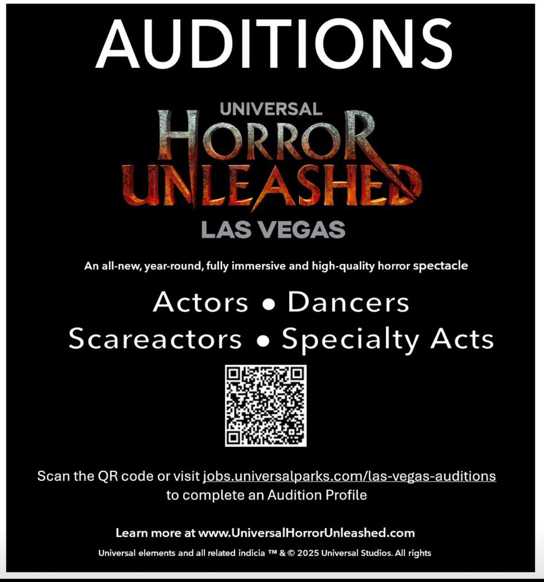 NateSwrites's tweet photo. Awesome opportunity for Actors, Dancers, Scareactors, and Specialty Acts! https://t.co/Ga34eynm8q