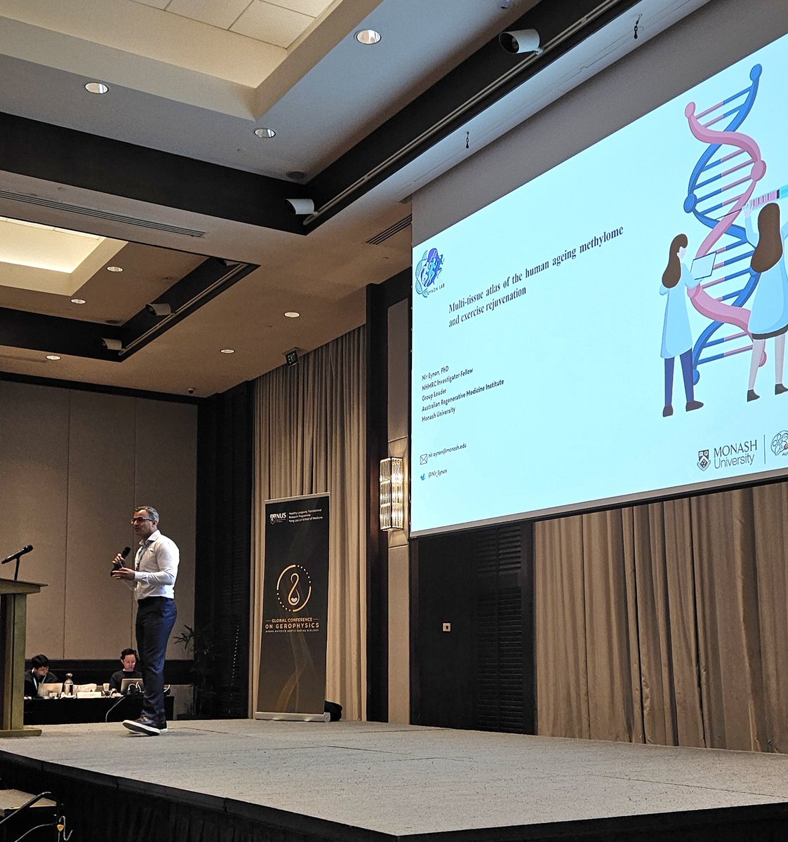 LongevitySG's tweet image. Prof @nir_eynon on “Dynamic ways of quantifying the human ageing methylome and exercise rejuvenation” #GCGP1st #Gerophysics