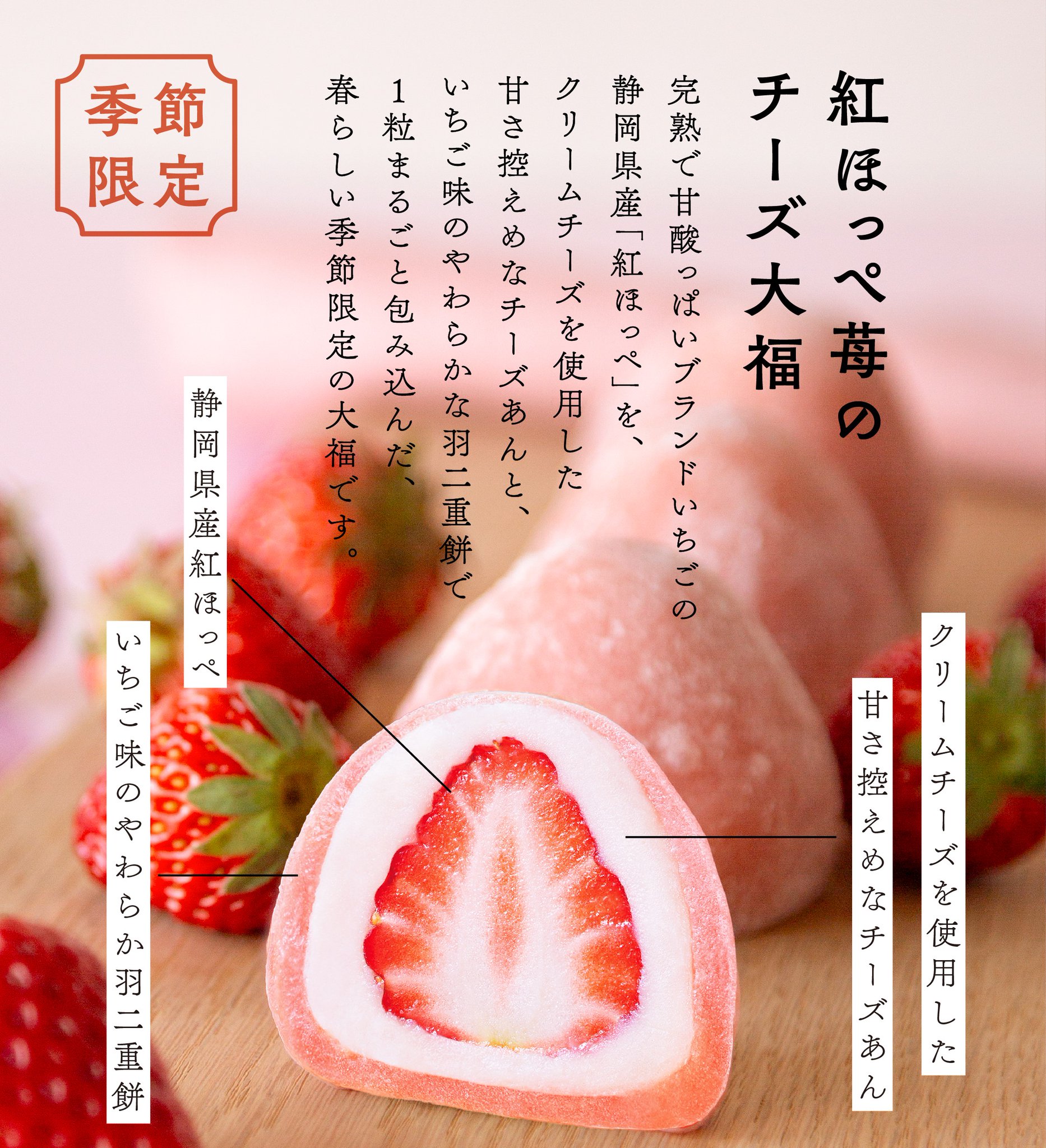 いちご大福ぺージ ほっと西尾スイーツ 44『いちご娘』 西尾市の農家さんの紅ほっぺ