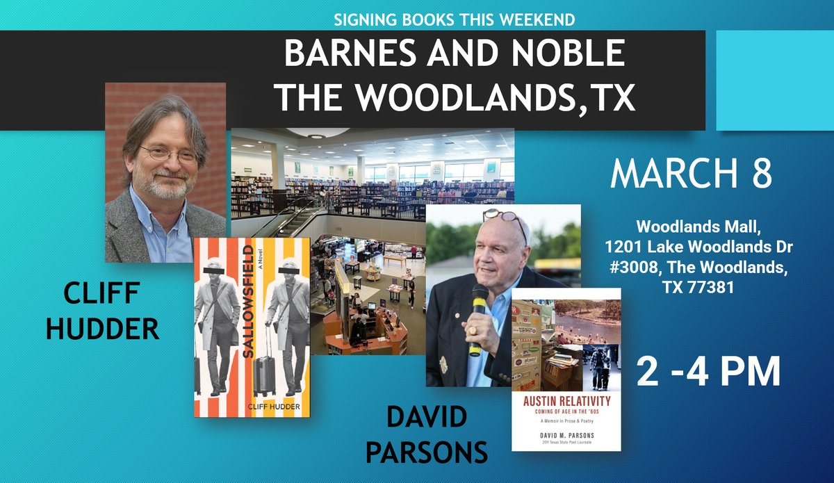 Come visit me and Dave in the Woodlands this weekend!
