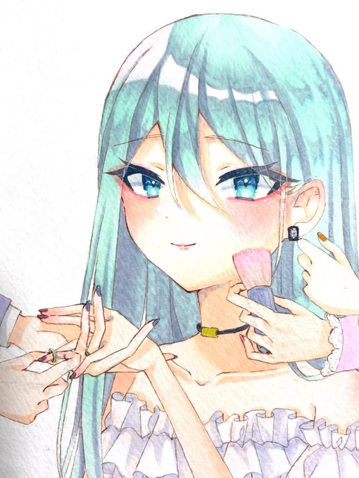 ネイルの色メンカラにしてる こうやってみんなに愛された末に結局はあの子と結婚する宵崎が見たい #かなまふ #かなえな #みずかな #百合セカ #奏愛され #prsk__FA