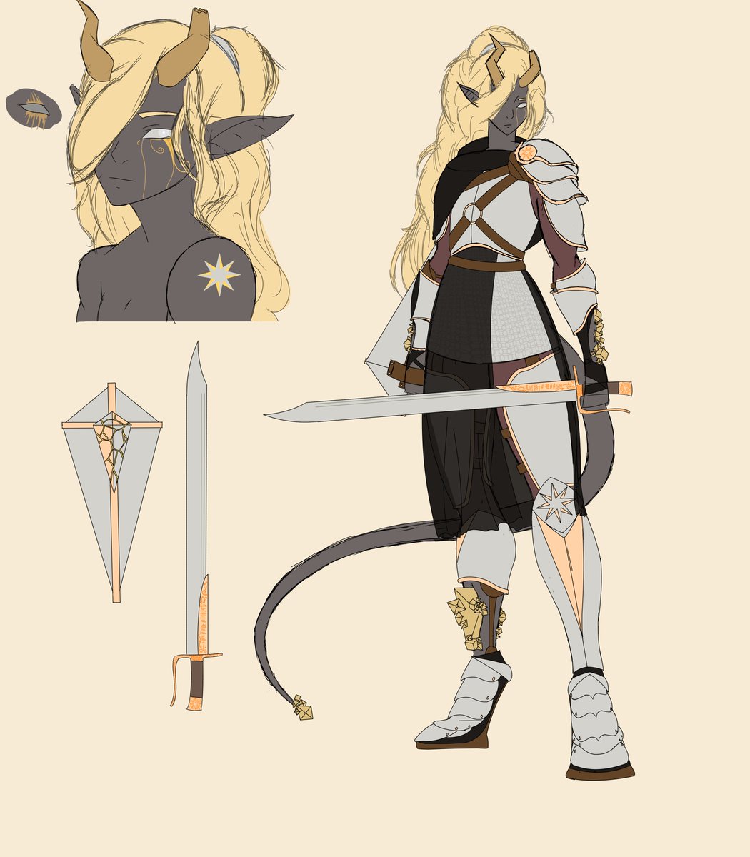 bluresm's tweet image. I completely forgot to upload this a few days w̶e̶e̶k̶s ago, but it's fine. Just gotta share this now for what I'm finishing up later.
Lucienne, Tiefling Paladin of the Crown
#art #digitalart #dnd #DnDcharacter #dndart #oc #ocart