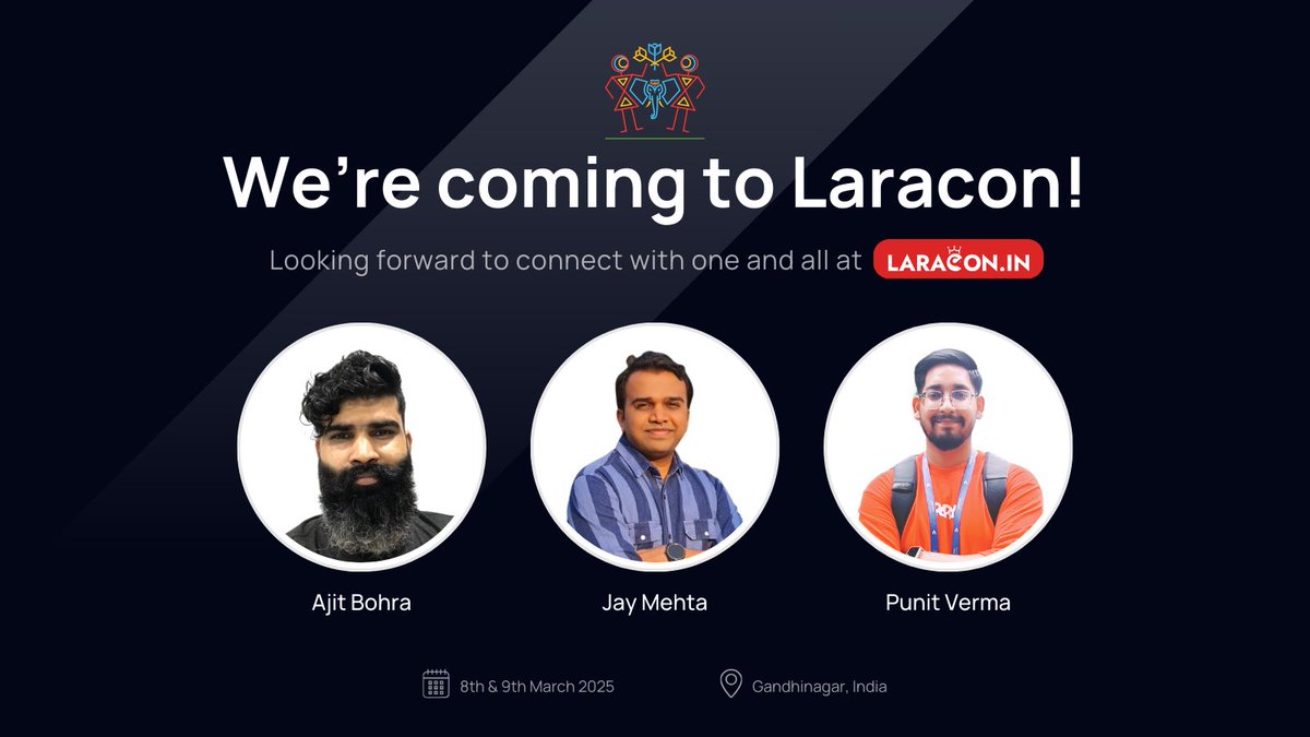 Team Lubus is counting down the days to #LaraconIN 2025! 🐘 

Get ready for #Laravel laughs, PHP passion, and *absolutely* crush some Gujarati thali cuz it’s not just a conference—it’s a celebration of all things PHP! Who else is joining? 🙌🏻