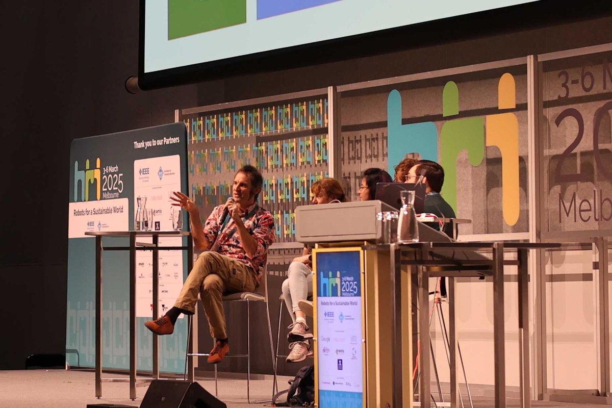HRI_Conference's tweet image. Happening now: Panel on Human-Robot Interaction for a Sustainable World! 🌍🤖
Joining us are Yolande Strengers, Kate Tsui, and Maja Matarić, with Tom Williams moderating the discussion.
#HRI2025 #RobotsForASustainableWorld