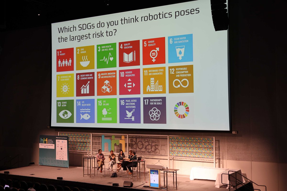 HRI_Conference's tweet image. Happening now: Panel on Human-Robot Interaction for a Sustainable World! 🌍🤖
Joining us are Yolande Strengers, Kate Tsui, and Maja Matarić, with Tom Williams moderating the discussion.
#HRI2025 #RobotsForASustainableWorld
