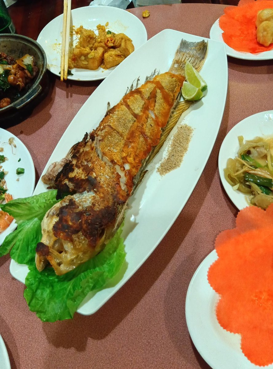 YamamotoLtd's tweet image. こんにちやまきん🐤
今日の天気は🌧️

本日も #TIMTOS2025 に参加中の
社員より写真を提供いただきました🇹🇼🙌

今回は食べ物編です！
この大きな魚は「馬頭魚」と呼ばれており
日本では「アカアマダイ」と言うそうです！

とても美味しそうですね✨

＃企業公式が地元の天気を言い合う