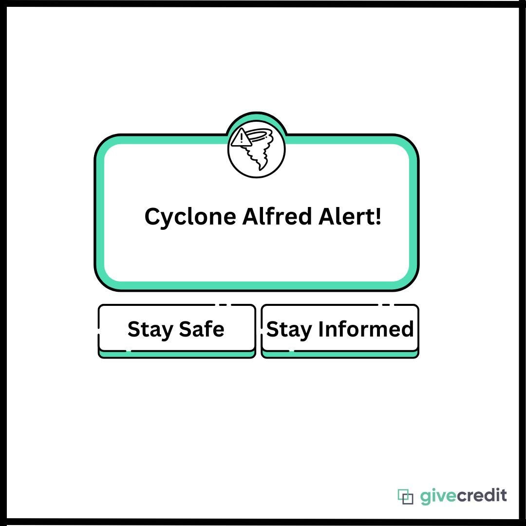 givecreditau's tweet image. As Cyclone Alfred approaches, our thoughts are with you.

We hope all QLD residents are safe and sheltered. Please stay indoors, away from windows, and follow emergency updates from local authorities.

Your safety is what matters most. 💙

#StaySafe #CycloneAlfred #QLDWeather