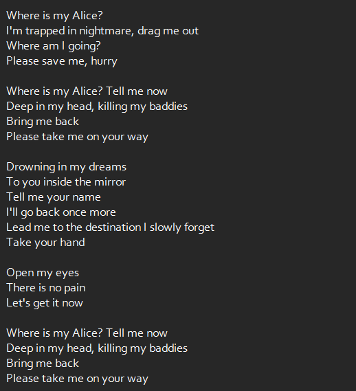 azcasky's tweet photo. ALICE English Lyrics
"Happy not birthday, Alice"
#ONEWE https://t.co/grUrnQXP53