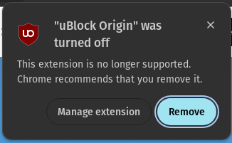 Alright, this was the last time I ever used chrome. Assholes blocking the best plugin that was ever made