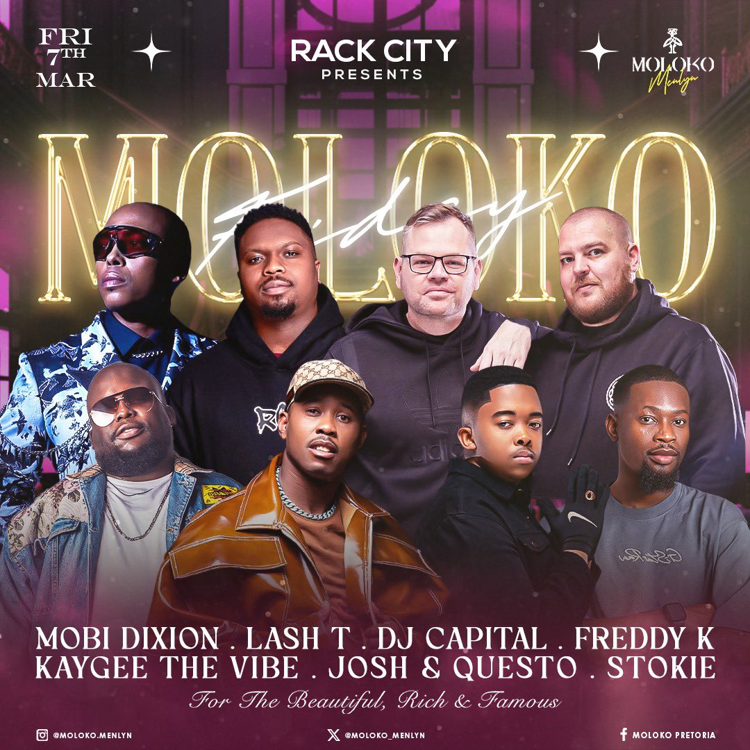 It’s on this Friday <a href="/Moloko_Menlyn/">Moloko Menlyn</a> #rackcity