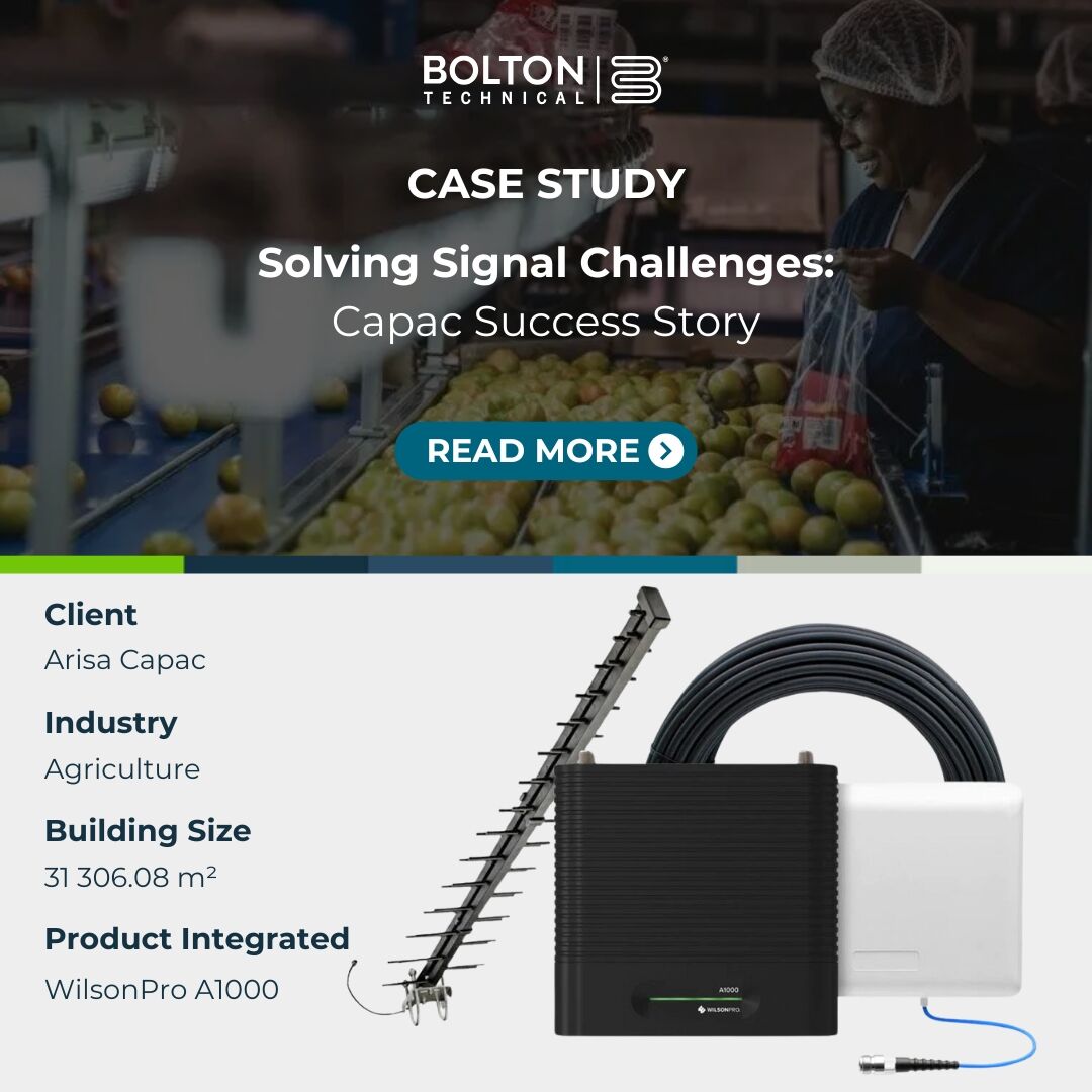 boltontech_sa's tweet image. Stronger Signal, Smoother Farming Operations!

See how Bolton Technical boosted connectivity at CAPAC Lucerne Pack, ensuring seamless operations for this top-tier agricultural facility.

Read the full case study here: bit.ly/4is4H1m 

#SignalSolution #FarmingConnectivity