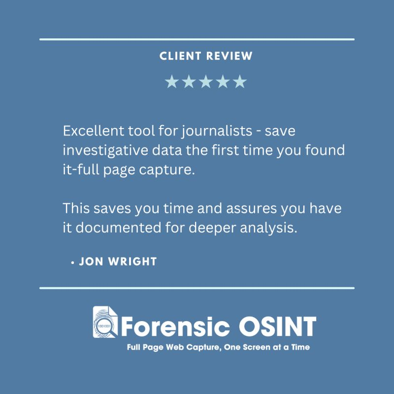 See what one of our users has to say about Forensic OSINT 💫