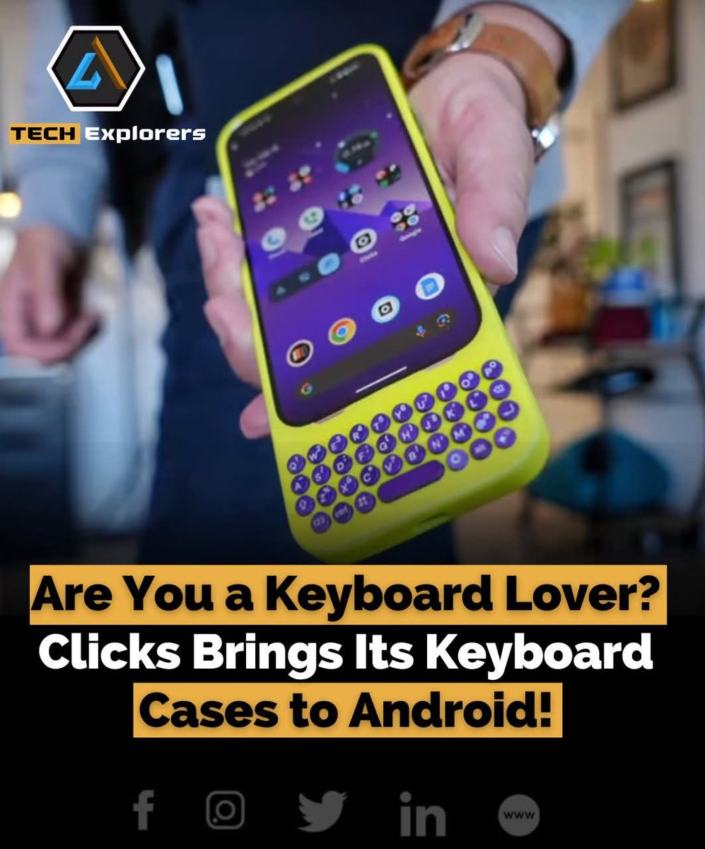 themestimes's tweet image. Clicks, known for winning over 100,000 iPhone users with their BlackBerry-style keyboards, is now expanding to Android.

Starting with Google’s Pixel 9 and 9 Pro,

#ClicksKeyboard #AndroidAccessories #PhysicalKeyboard #Pixel9 #GalaxyS25 #MotoRazr
