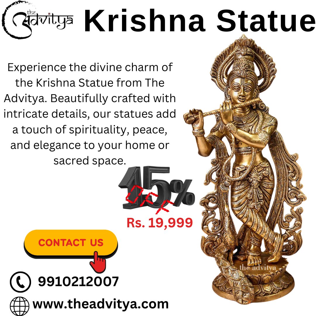 theadvityabrass's tweet image. Experience the divine charm of the Krishna Statue from The Advitya.
Shop Now: theadvitya.com

#KrishnaStatue #TheAdvitya #SpiritualDecor #LordKrishna #HomeTemple  #HinduGod #krishnaidol
#Krishnamurti