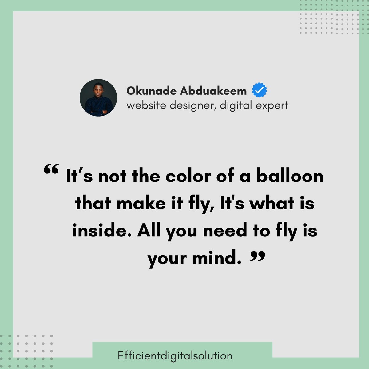 efficientraphic's tweet image. It’s not the color of a balloon that make it fly, It&apos;s what is inside. All you need to fly is your mind.

#mindset #lifecoaching #websitedesigner #coursecreation #mindfulness #coaching #mindsetcoaching #websiteredesign #webdeveloper #lifecoach