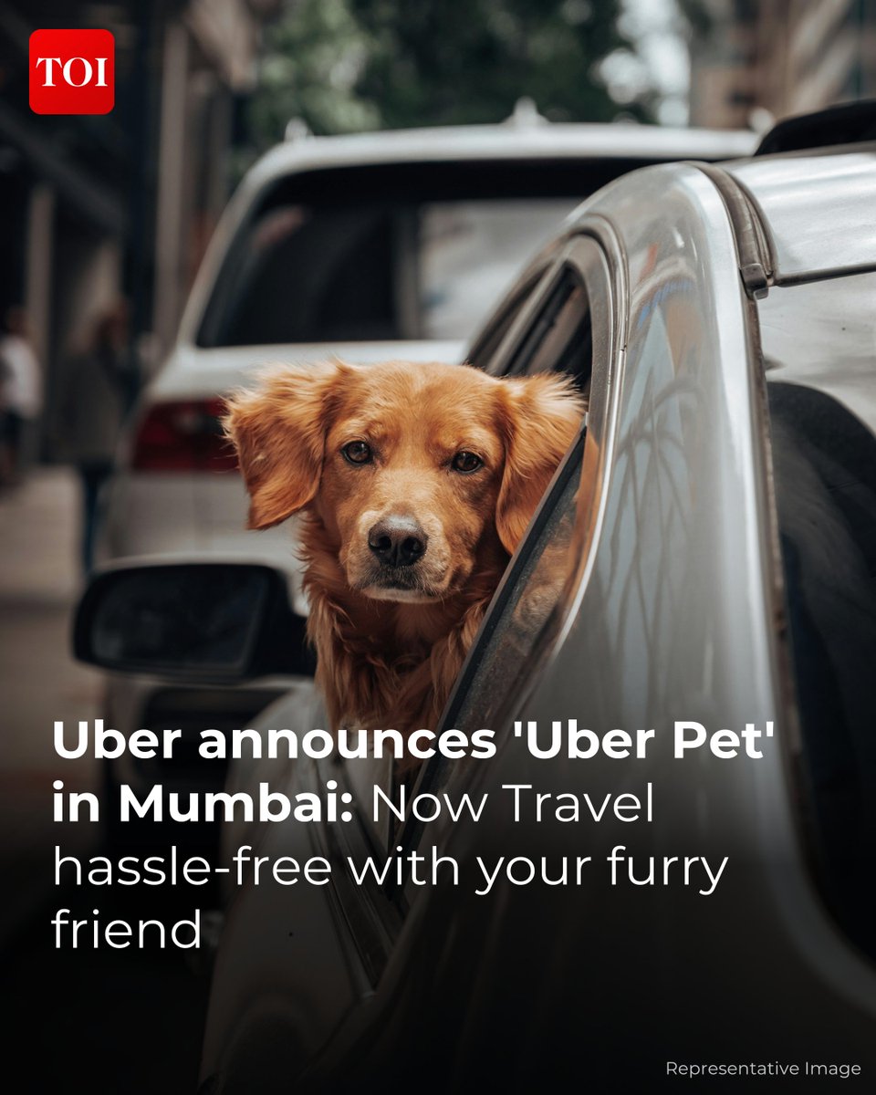 timesofindia's tweet photo. #Uber announced it will launch Uber Pet in #Mumbai, making it easier for pet parents and their furry family to travel together in comfort.

After debuting the service in #Bengaluru last year, Uber Pet will now be available in #Delhi and #Mumbai as well, bringing more flexibility and convenience to pet parents.

Know more🔗https://t.co/ufxGEALRK3