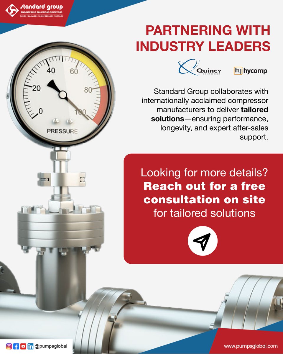 Air compressors transform ambient air into an essential power source for industries like oil &amp; gas, water treatment, and more. Get in touch with us for tailored solutions.
#AirCompressor #IndustrialAutomation #OilAndGas #EnergySector #B2B