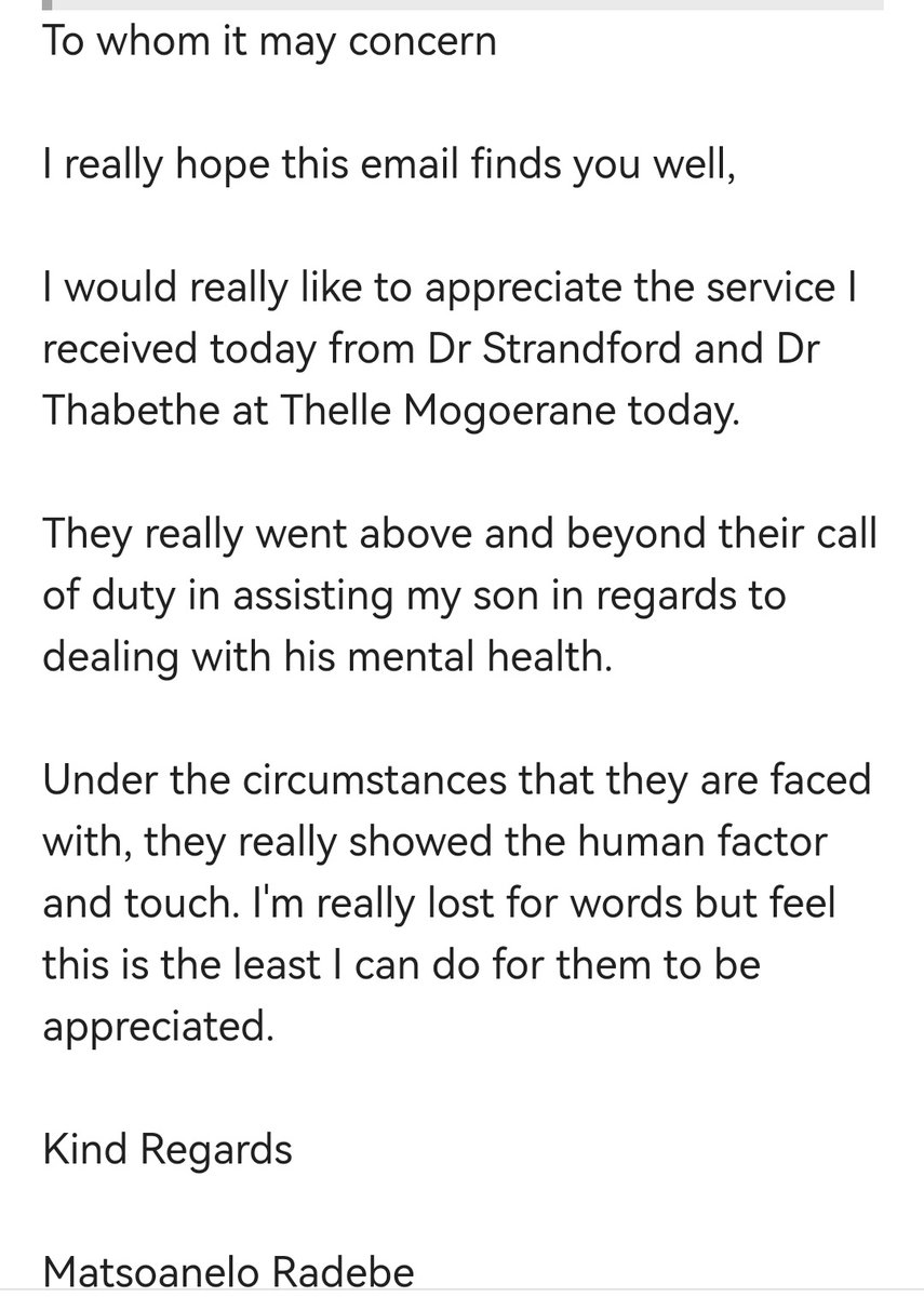 Thank you Ms Matsoanelo Radebe for the compliment. Our health workers are trying their level best to service our community despite the difficult circumstances they find themselves in. #ThelleCares #AsibeHealthyGP