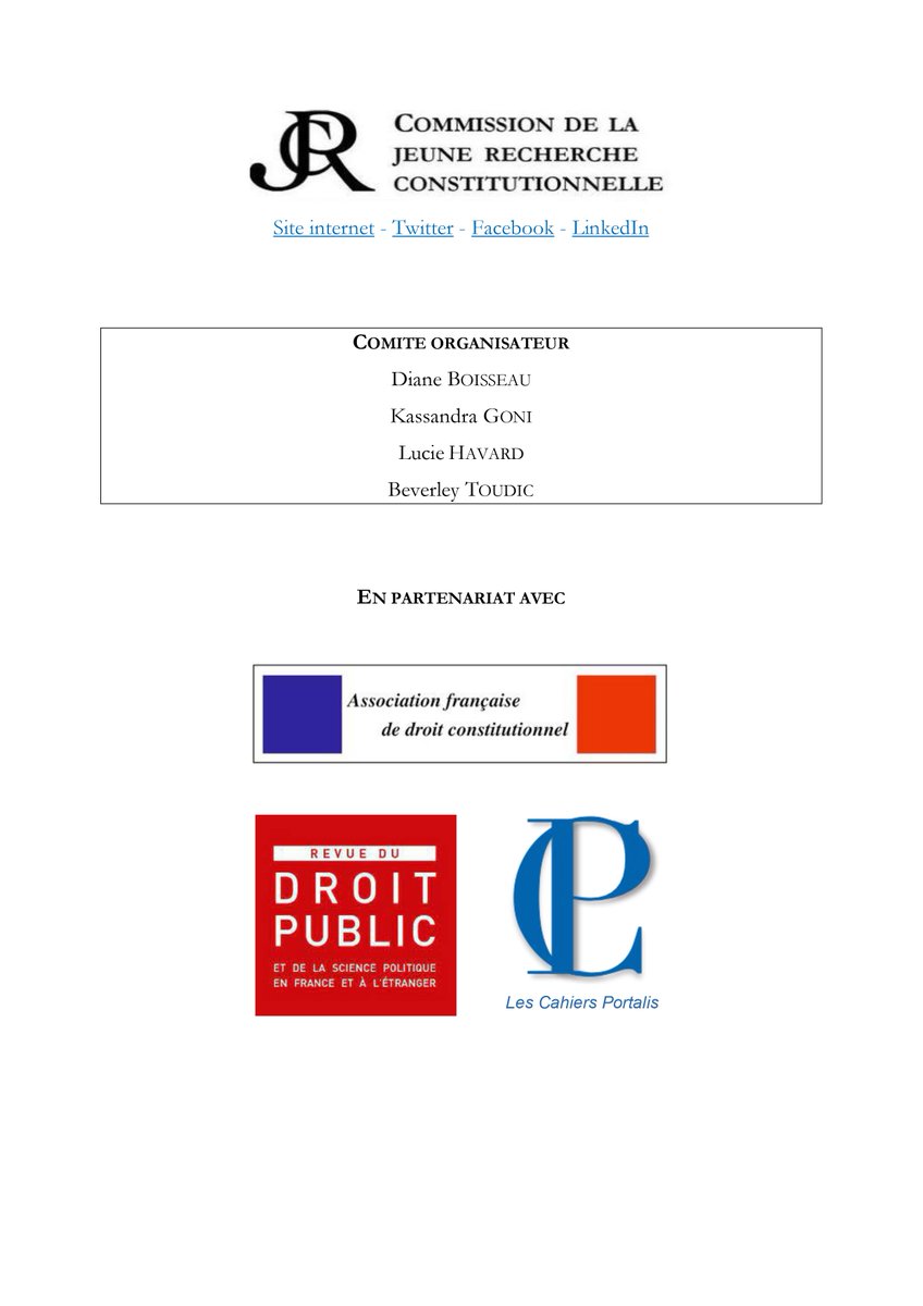 Jeunes constit' (@commission_jrc) on Twitter photo 📢 JOURNÉE DOCTORALE 🔊
La Commission a le plaisir de vous convier à sa XIIIe Journée doctorale, qui aura lieu le vendredi 28 mars  à l'Assemblée nationale.
Ci-dessous le beau programme qui vous attend, ainsi que les informations pratiques (inscription obligatoire avant le 20/03) 📢 JOURNÉE DOCTORALE 🔊
La Commission a le plaisir de vous convier à sa XIIIe Journée doctorale, qui aura lieu le vendredi 28 mars  à l'Assemblée nationale.
Ci-dessous le beau programme qui vous attend, ainsi que les informations pratiques (inscription obligatoire avant le 20/03)