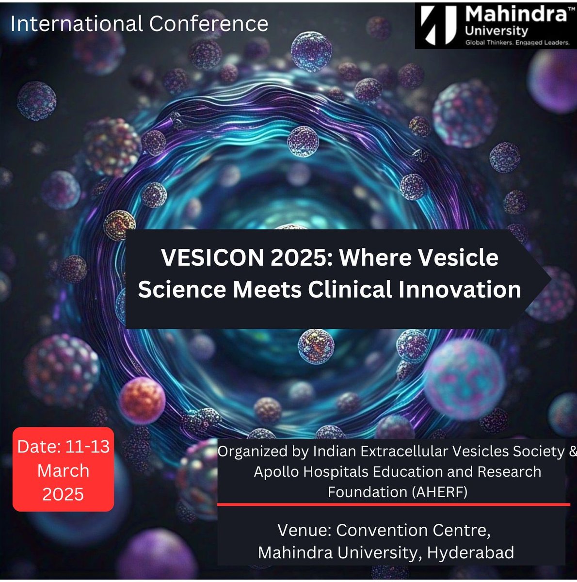 Mahindra University Centre for Life Sciences (@cls4mu) on Twitter photo The Centre for Life Sciences, <a href="/MahindraUni/">Mahindra University</a> is hosting a 3-day International Conference โVESICON 2025: Where Vesicle Science Meets Clinical Innovationโ.
For more information, please visit the Conference website-lnkd.in/gWT-xGVY
<a href="/AherfApollo/">Apollo Hospitals Educational & Research Foundation</a> The Centre for Life Sciences, <a href="/MahindraUni/">Mahindra University</a> is hosting a 3-day International Conference โVESICON 2025: Where Vesicle Science Meets Clinical Innovationโ.
For more information, please visit the Conference website-lnkd.in/gWT-xGVY
<a href="/AherfApollo/">Apollo Hospitals Educational & Research Foundation</a>