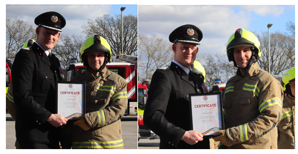 EastSussexFRS's tweet image. Welcome to our new on call firefighters - Luke will be based at #Hailsham and Dave at #Burwash - pictured here with our Chief Fire Officer Mark Matthews esfrs.org/welcome-luke-a…