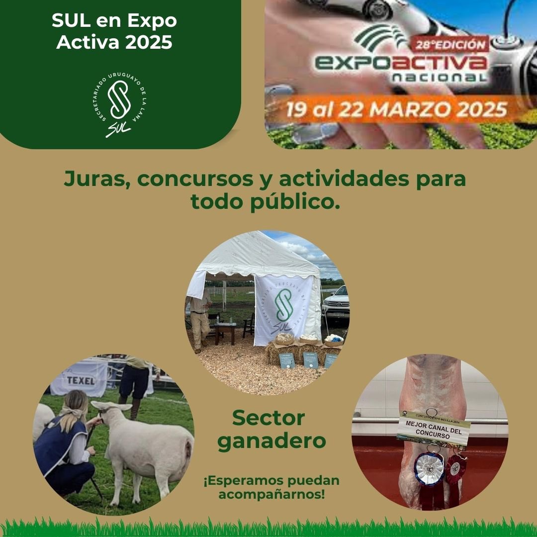 Buen día! 
El SUL presente nuevamente en la <a href="/Expoactiva/">ExpoactivaNacional</a> ! 
Nos interesa mucho la oveja, seguimos pensando que es un rubro que se complementa con la agricultura!