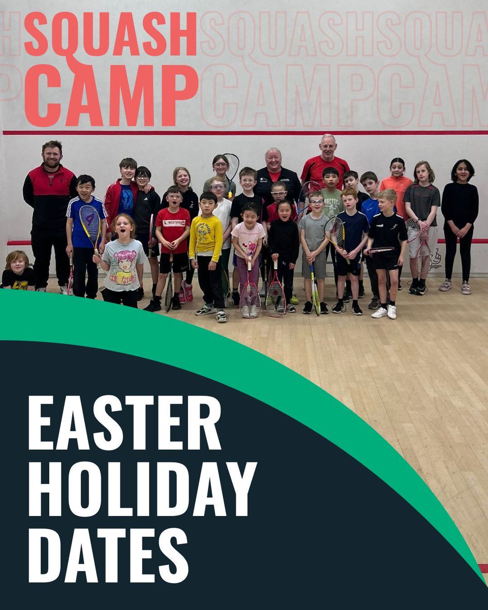 We're running our popular Squash Camp on Wed 16th &amp; Thurs 24th April in Cardiff. 

It's a fantastic opportunity for kids aged 6-13 to develop their squash skills, enjoy fun activities, and play matches. 

Register now: buff.ly/5kUrOem  

#SquashCamp #EasterHolidayFun