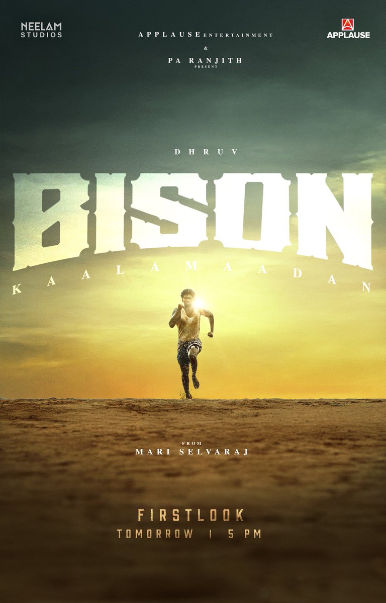 Madhan Dhakshinamoorthy (@aruvimadhan) on Twitter photo Twitter:-
Charging ahead🦬 Unleashing fury🔥
#BisonKaalamaadan First Look Tomorrow 5 P
@applausesocial <a href="/NeelamStudios_/">Neelam Studios</a> <a href="/nairsameer/">Sameer Nair</a> <a href="/deepaksegal/">Deepak Segal</a> <a href="/mari_selvaraj/">Mari Selvaraj</a> <a href="/beemji/">pa.ranjith</a> <a href="/Tisaditi/">Aditi Anand</a> #DhruvVikram <a href="/anupamahere/">Anupama Parameswaran</a> <a href="/LalDirector/">Lal</a> <a href="/PasupathyMasi/">Pasupathy Masilamani</a> @rajisha_vijayan@editorsakthi <a href="/proyuvraaj/">Yuvraaj</a> Twitter:-
Charging ahead🦬 Unleashing fury🔥
#BisonKaalamaadan First Look Tomorrow 5 P
@applausesocial <a href="/NeelamStudios_/">Neelam Studios</a> <a href="/nairsameer/">Sameer Nair</a> <a href="/deepaksegal/">Deepak Segal</a> <a href="/mari_selvaraj/">Mari Selvaraj</a> <a href="/beemji/">pa.ranjith</a> <a href="/Tisaditi/">Aditi Anand</a> #DhruvVikram <a href="/anupamahere/">Anupama Parameswaran</a> <a href="/LalDirector/">Lal</a> <a href="/PasupathyMasi/">Pasupathy Masilamani</a> @rajisha_vijayan@editorsakthi <a href="/proyuvraaj/">Yuvraaj</a>