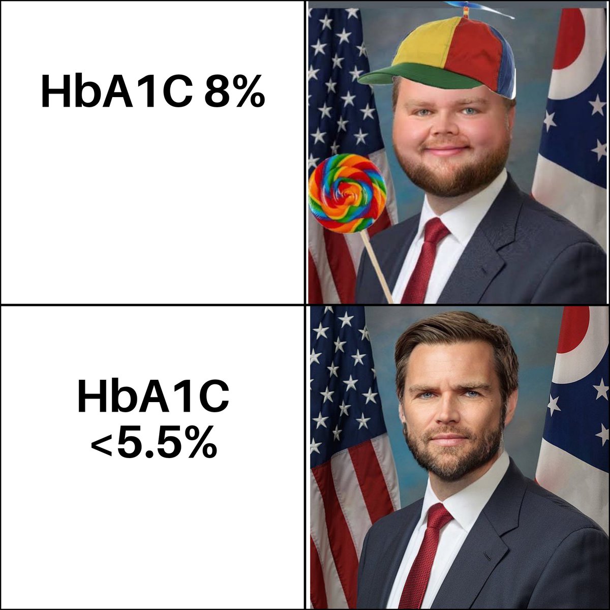 Pwease keep your #A1C below 5.5%
Because healthcare should be preventive

#MAGA
#MakeA1CGreatAgain
#A1C